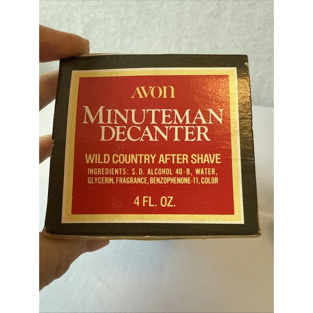 Vintage Avon Minuteman Decanter Bottle 4oz Empty With Original Box 1970s Rifle